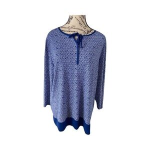 Chico's Mini Medallions Bristol Split Neck Tunic Top Blouse Size 2 (12/14-L)